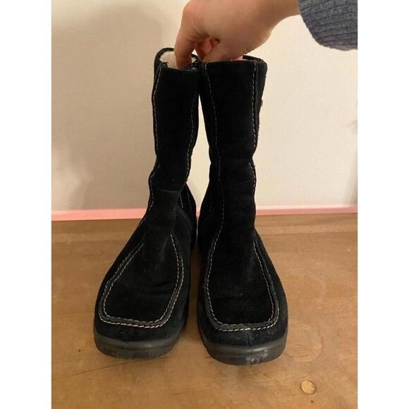 Rieker Tek size 36 (5-5.5) boots black suede wool lined winter - Picture 2 of 7